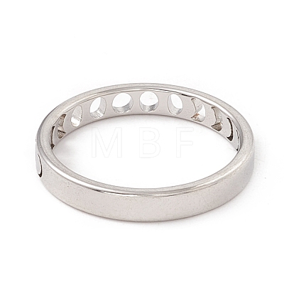 304 Stainless Steel Moon Phase Finger Ring for Women RJEW-A006-03P-1