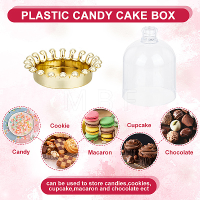  6Pcs 2 Colors Plastic Candy Cake Box CON-NB0002-21-1