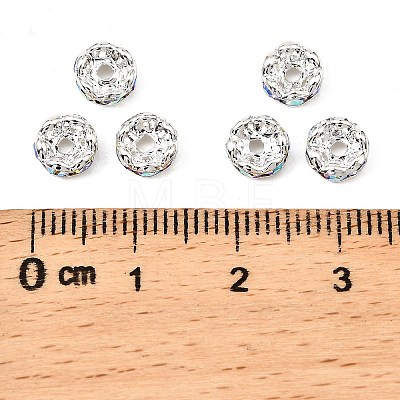 Brass Rhinestone Spacer Beads X-RB-A014-L6mm-28S-NF-1