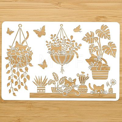 PET Hollow Out Drawing Painting Stencils DIY-WH0424-006-1