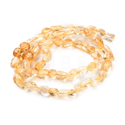 Heated Natural Citrine Beads Strands G-P497-01C-39-1