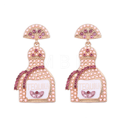 Zinc Alloy Rhinestone Dangle Stud Earrings FS-WG8FD93-09-1