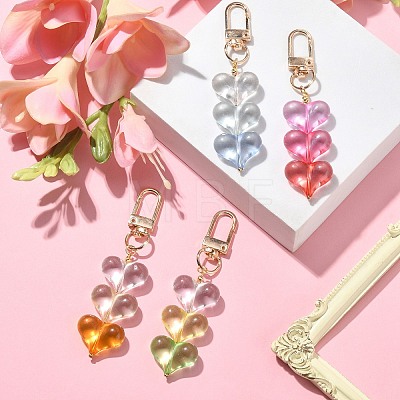 Transparent Acrylic Heart Pendant Keychain KEYC-TA00014-1