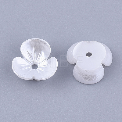 Resin Imitation Pearl Bead Caps X-RESI-T040-007B-1