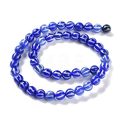 Natural Tibetan Striped Pattern dZi Agate Beads Strands G-B084-A06-01-1