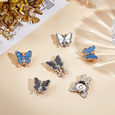 6Pcs 3 Colors Alloy Rhinestone Cufflinks BUTT-ME0001-52-1