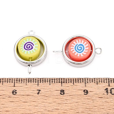 Polymer Clay Beads with CCB Plastic Frame Connector Charms CLAY-T022-35M-03-1