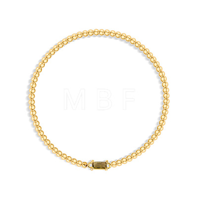 Birthstone 304 Stainless Steel Pave Cubic Zirconia Link Bracelets FS-WG4804B-09-1