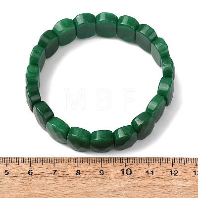 Dyed Natural White Jade Beaded Stretch Bracelets for Unisex G-K303-01K-03-1