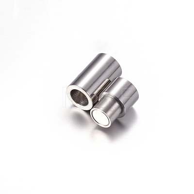 304 Stainless Steel Magnetic Clasps with Glue-in Ends STAS-K006-10C-1