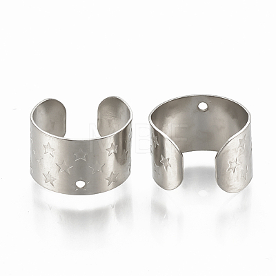 304 Stainless Steel Cuff Earrings STAS-S078-19-1