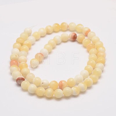 Natural Honey Jade Bead Strands G-K153-B26-12mm-1