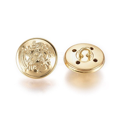 Brass Shank Buttons BUTT-WH0014-08B-1