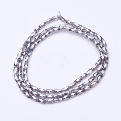 Electroplate Transparent Glass Beads Strands EGLA-E048-E04-1