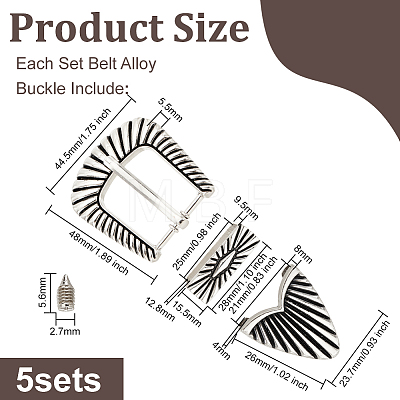 Belt Alloy Buckle Sets DIY-WH0032-47-1
