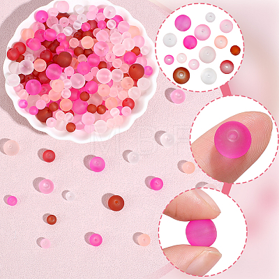 400Pcs 15 Colors Baking Paint Transparent Glass Beads GLAA-PA0001-82B-1