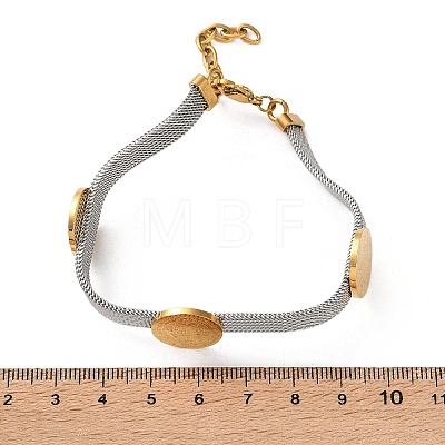 304 Stainless Steel Watch Band Chain Bracelets for Women BJEW-G770-01A-GP-1
