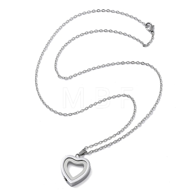 304 Stainless Steel Heart Urn Ashes Necklaces STAS-Z106-09P-01-1