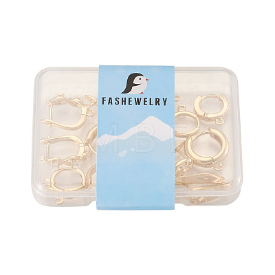 Fashewelry 14Pcs 7 Styles Brass Hoop Earrings KK-FW0001-07-1