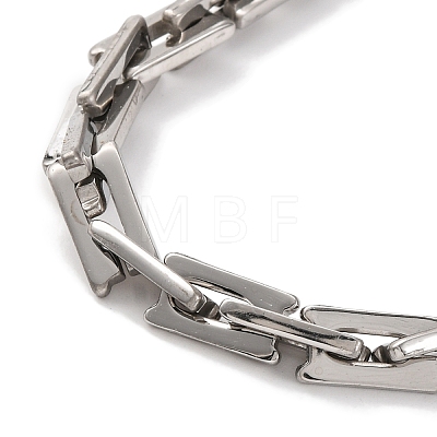 201 Stainless Steel Rectangle Link Chain Necklace NJEW-F222-31P-1