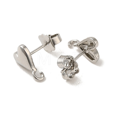 Rack Plating Brass Studs Earrings Findings EJEW-H004-04P-1
