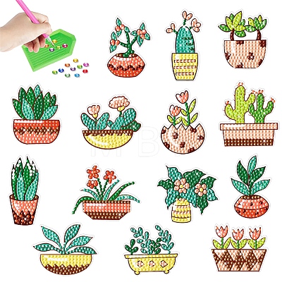 Potted Plants DIY Diamond Sticker Kits PW-WG01C2C-01-1