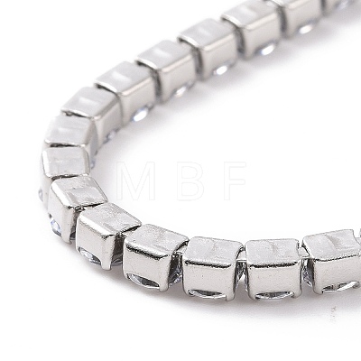 304 Stainless Steel Rhinestone Strass Chain Bracelets STAS-B021-14P-1