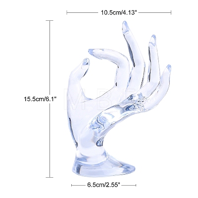 Plastic Ring Display Hand Model DIY-I047-04A-1