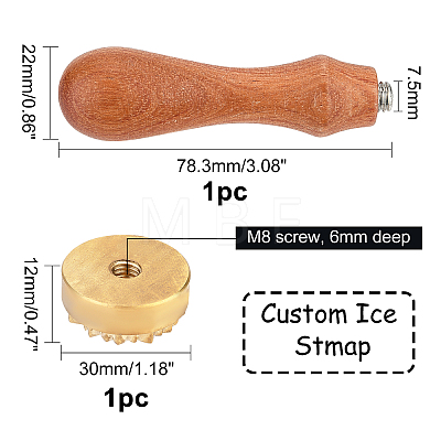 Olycraft 1Pc Brass Stamp Head DIY-OC0004-18C-1