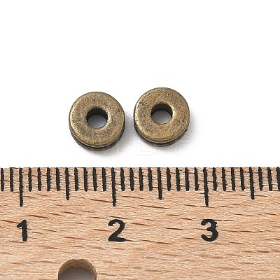 Tibetan Style Flat Round Alloy Spacers Beads X-TIBEP-S293-070AB-LF-1