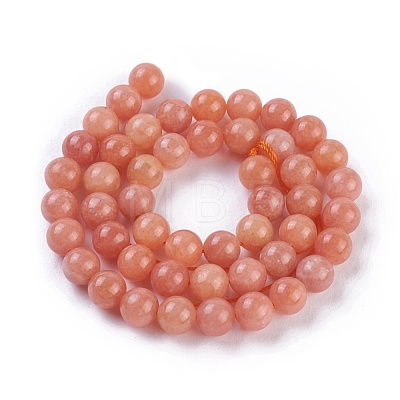 Natural Peach Calcite Beads Strands G-I247-12C-1