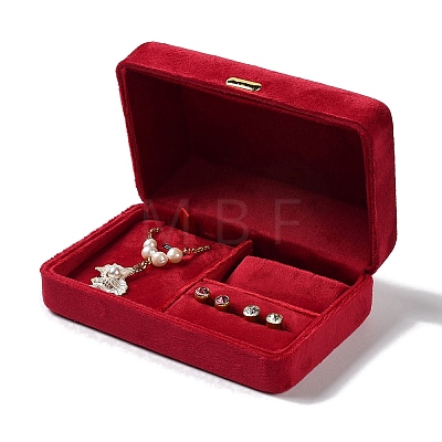 Rectangle Iron Covered with Velvet Jewelry Set Storage Boxes CON-K002-07A-1