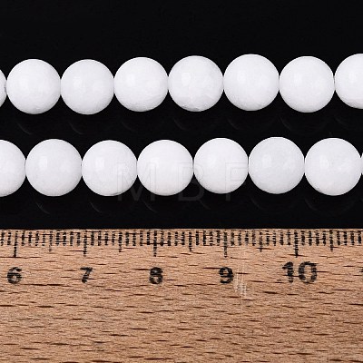 Dyed Natural White Jade Round Bead Strands G-Q937-20-1
