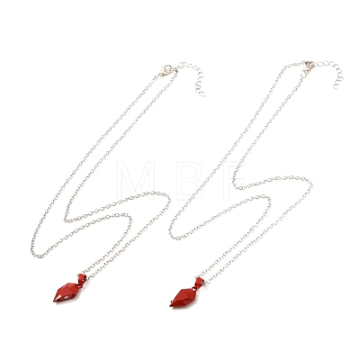 Rack Plating Alloy Heart Pendant Necklaces Sets NJEW-B081-08B-1