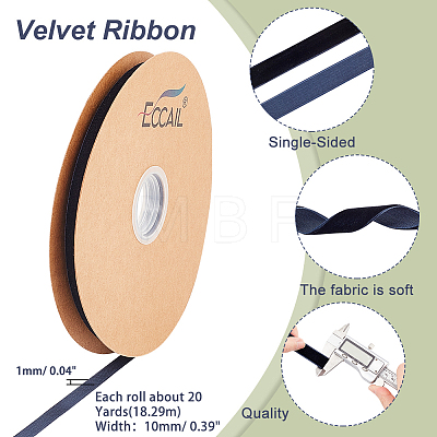 Single Face Velvet Ribbons OCOR-WH0080-14A-02-1