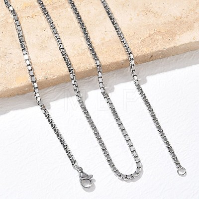 10Pcs 2.3MM 304 Stainless Steel Box Chain Necklaces NJEW-G203-05P-1