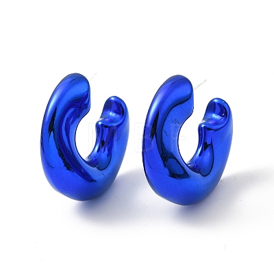 Acrylic Ring Stud Earrings EJEW-P251-35-1