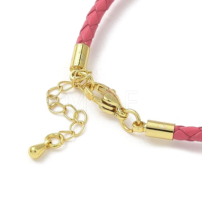 3MM Braided Round Imitation Leather Cord Bracelet Making MAK-S075-01G-M-1