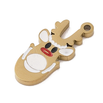 Christmas Theme Ion Plating(IP) 304 Stainless Steel Enamel Pendants STAS-Z083-09G-03-1
