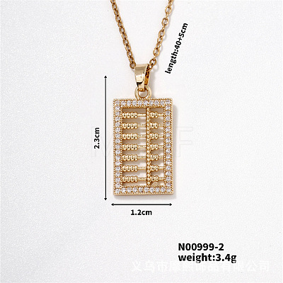 Chic Abacus Brass Pendant Necklace Vintage Fashion Accessory Classic Elegant Style ST8976-2-1