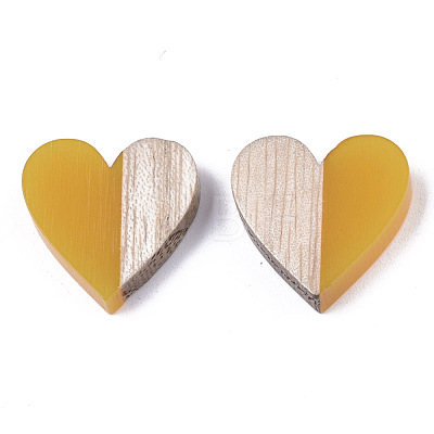 Resin & Wood Two Tone Cabochons RESI-R425-04G-1