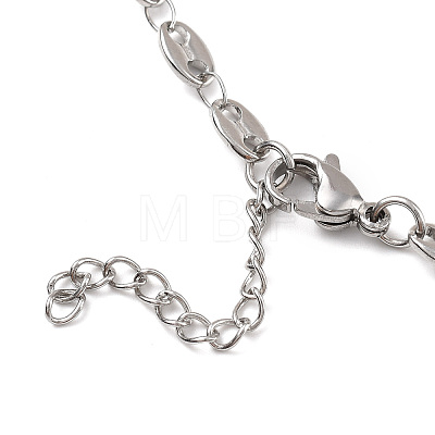 304 Stainless Steel Coffee Bean Chain Necklaces X-NJEW-JN02917-1