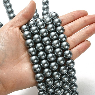 Eco-Friendly Glass Pearl Beads Strands HY-A008-12mm-RB077-1