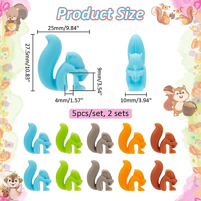  2 Sets Squirrel Silicone Wine Glass Charms DIY-NB0010-66-1