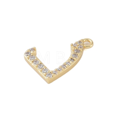 Rack Plating Brass Micro Pave Clear Cubic Zirconia Pendants KK-A224-03K-G-1