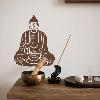 US 1 Set Buddhist PET Hollow Out Drawing Painting Stencils DIY-MA0001-97-1