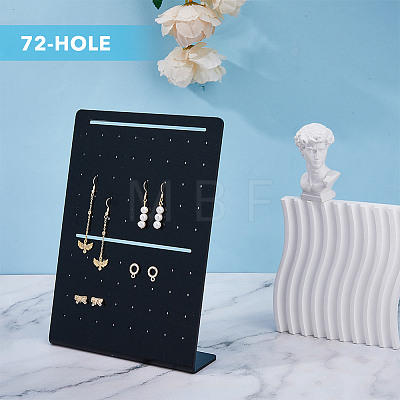 72-Hole Acrylic Slant Back Earring Display Stands EDIS-WH0021-33A-1