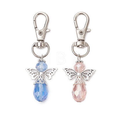 2Pcs Angel Glass Beads Pendant Decoration HJEW-JM02652-02-1