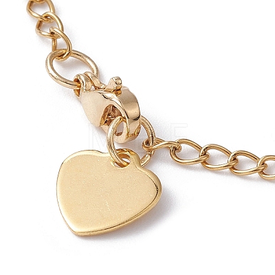 Rose & Heart & Strawberry Alloy Enamel Charm Bracelet with 304 Stainless Steel Chains for Valentine's Day BJEW-JB09545-1