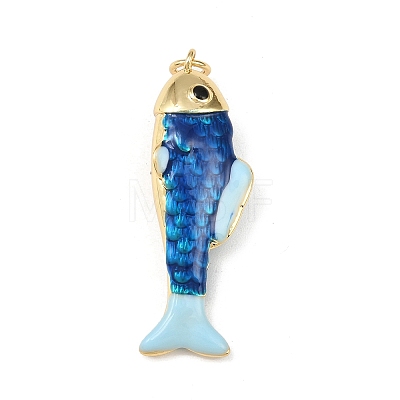 Brass Enamel Pendants KK-L255-03G-B02-1